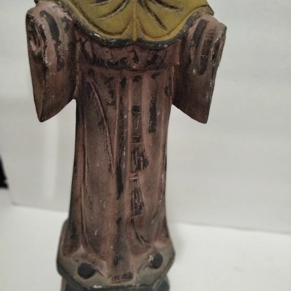 Antique religious saint wooden hand carved sculpture Spanish hand painted - Picture 3 of 11